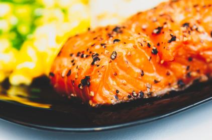 cooked salmon in a plate